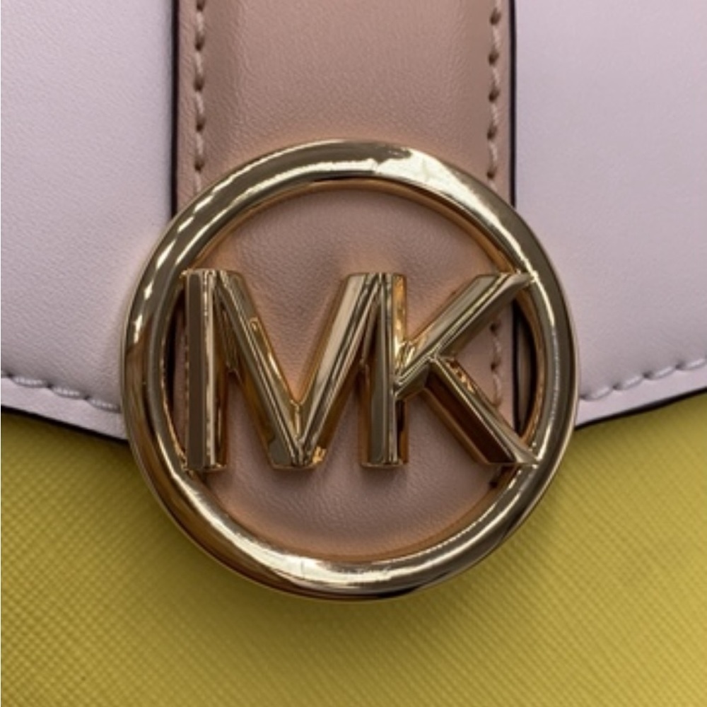 MICHAEL KORS Carmen Small Color-Block  Phone Crossbody Bag Sunshine multi color - Picture 10 of 13